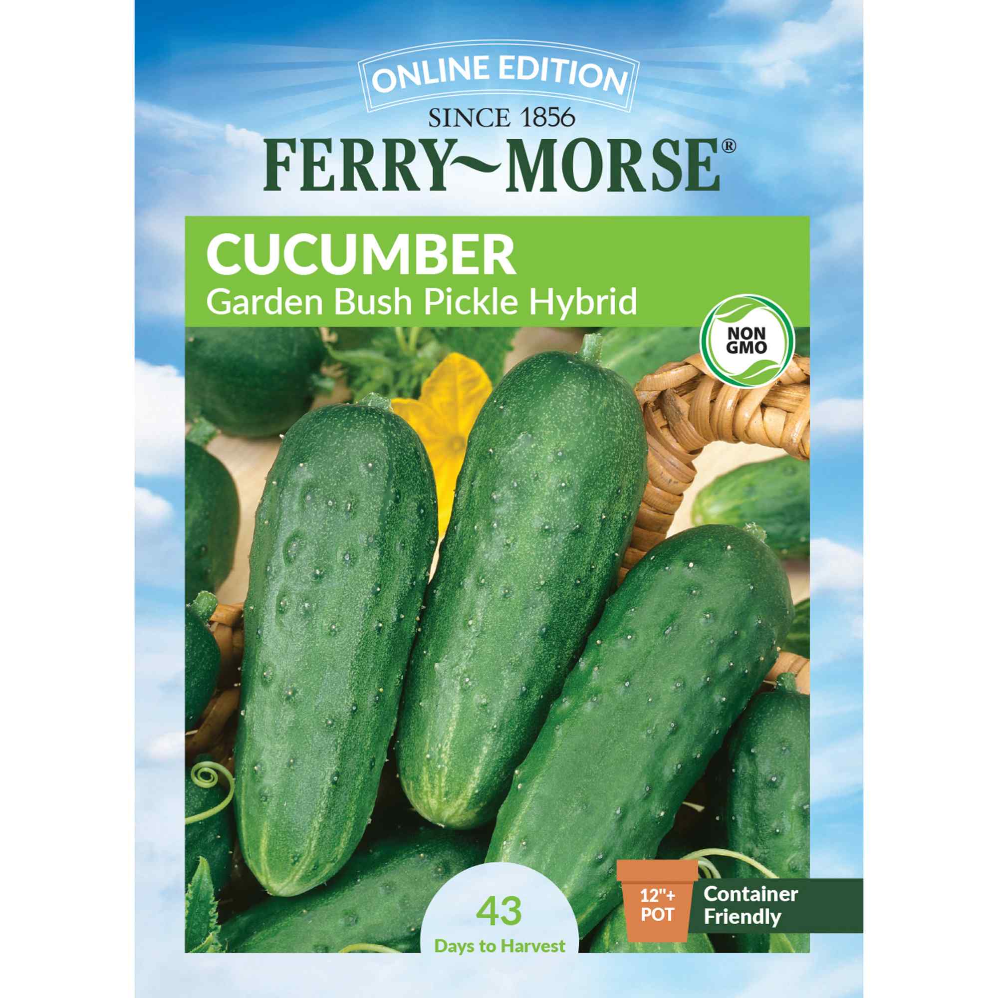 Ferry-Morse cucumber garden bush pickle hybrid seed packet